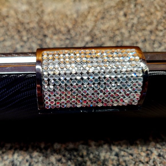 NEW JNB EVENING CLUTCH PURSE HARD SHELL WITH RHINESTONE CLASP - Picture 3 of 12